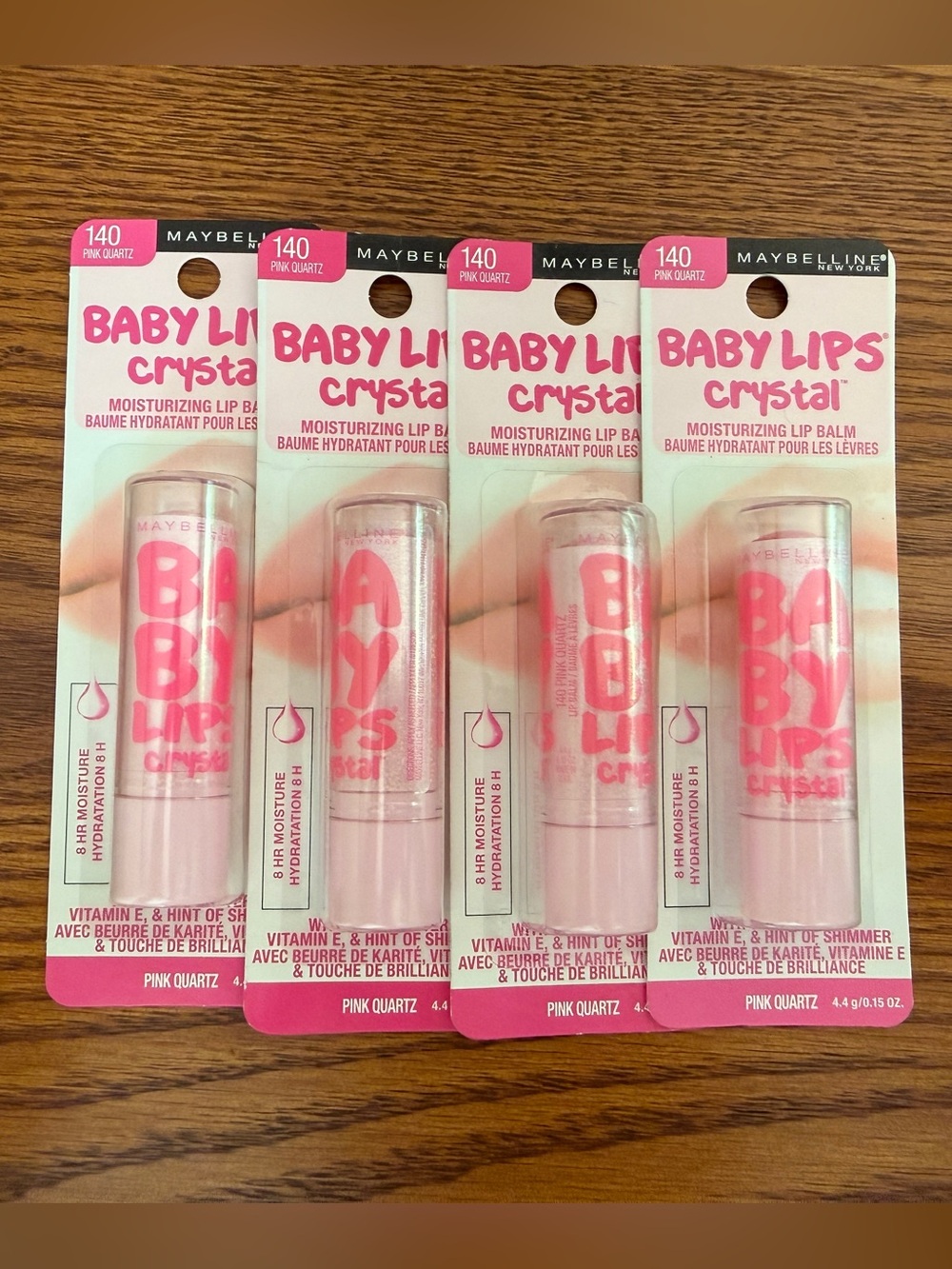 Maybelline Baby Lips Crystal Lip Balm - Pink Quartz 140 Set of Four